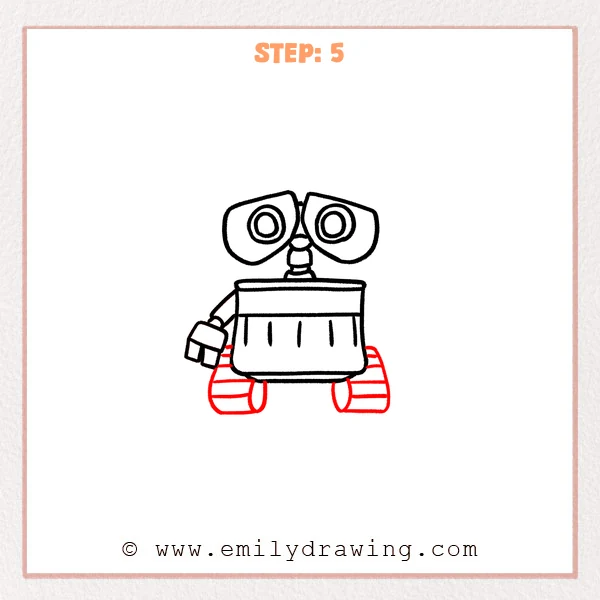 how to draw a wall e - Step 5